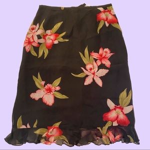 Vintage floral midi skirt